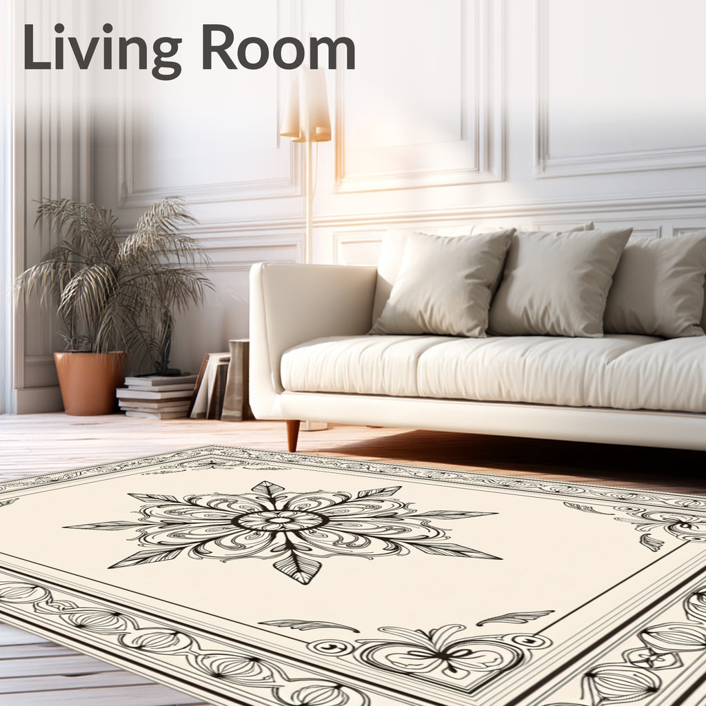 Elegant Floral Star Patterned Rug