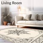 Elegant Floral Star Patterned Rug