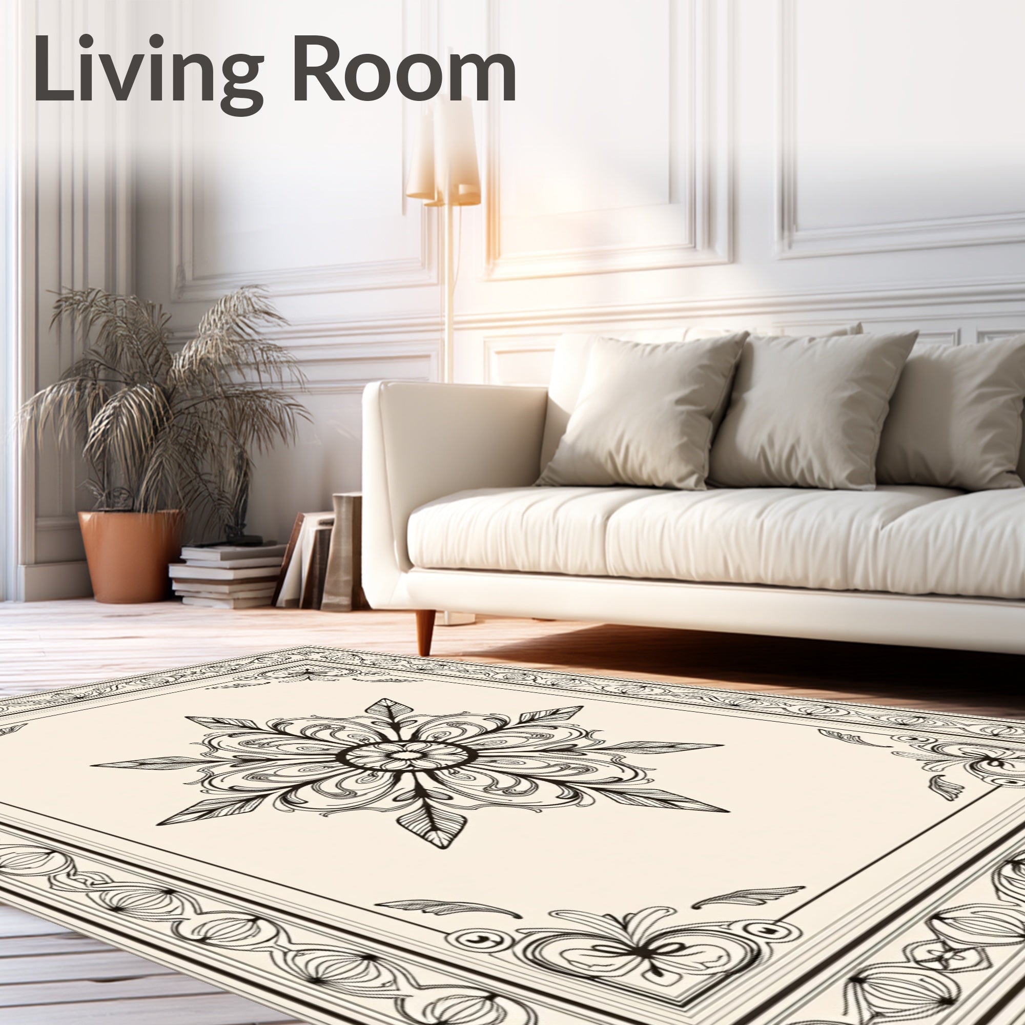 Elegant Floral Star Patterned Rug