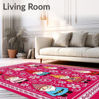 Whimsical Gnome Winter Snow Floral Rug
