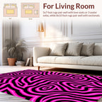 Vivid Pink Swirls Abstract Design Rug