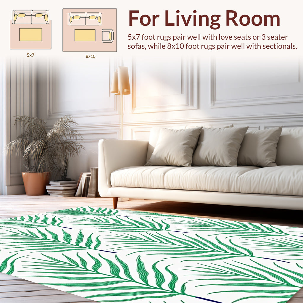 Green Leaf Pattern Delight Rug