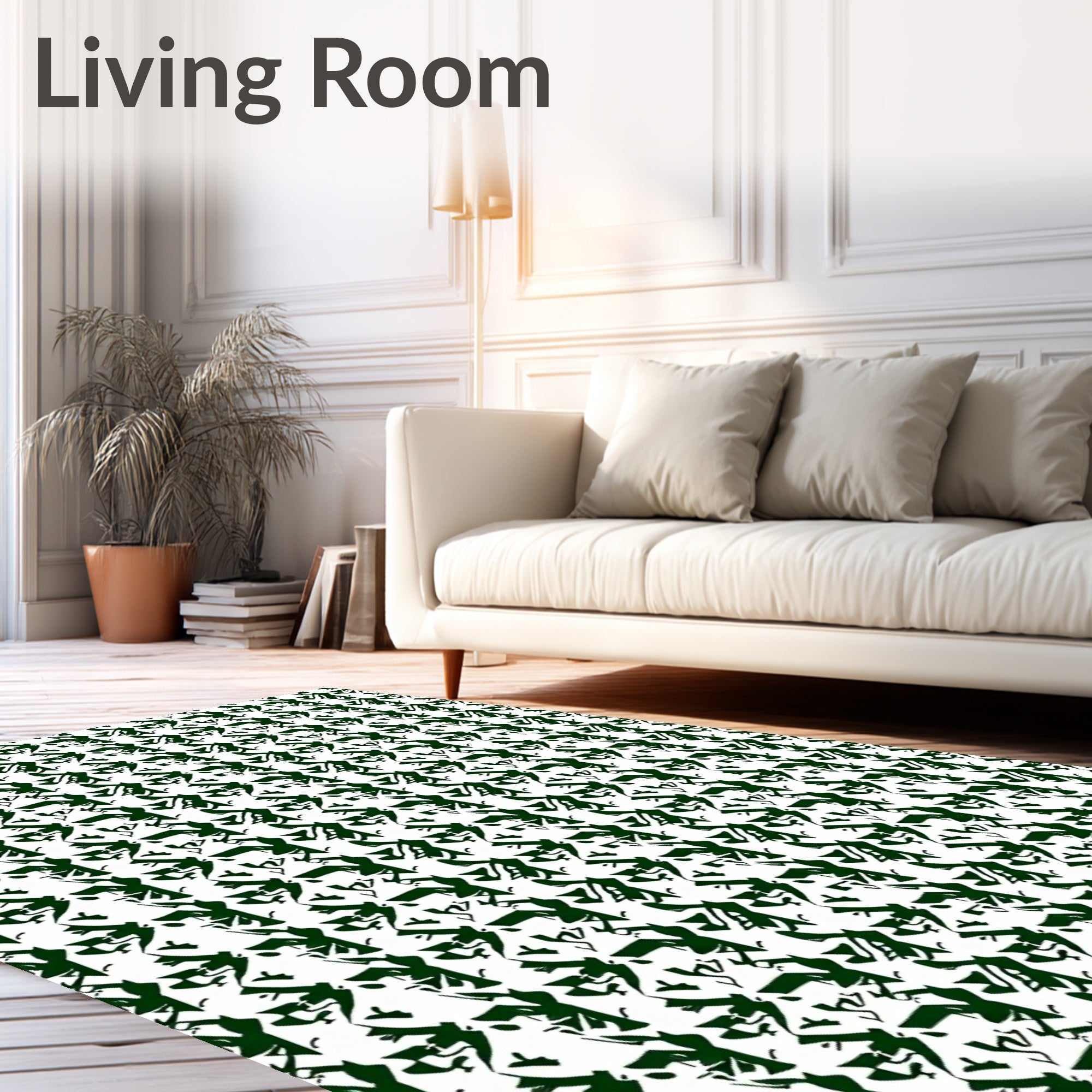 Tonal Houndstooth Pattern Design Rug