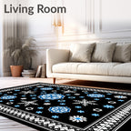 Winter Sky Snowflake Medallion Rug