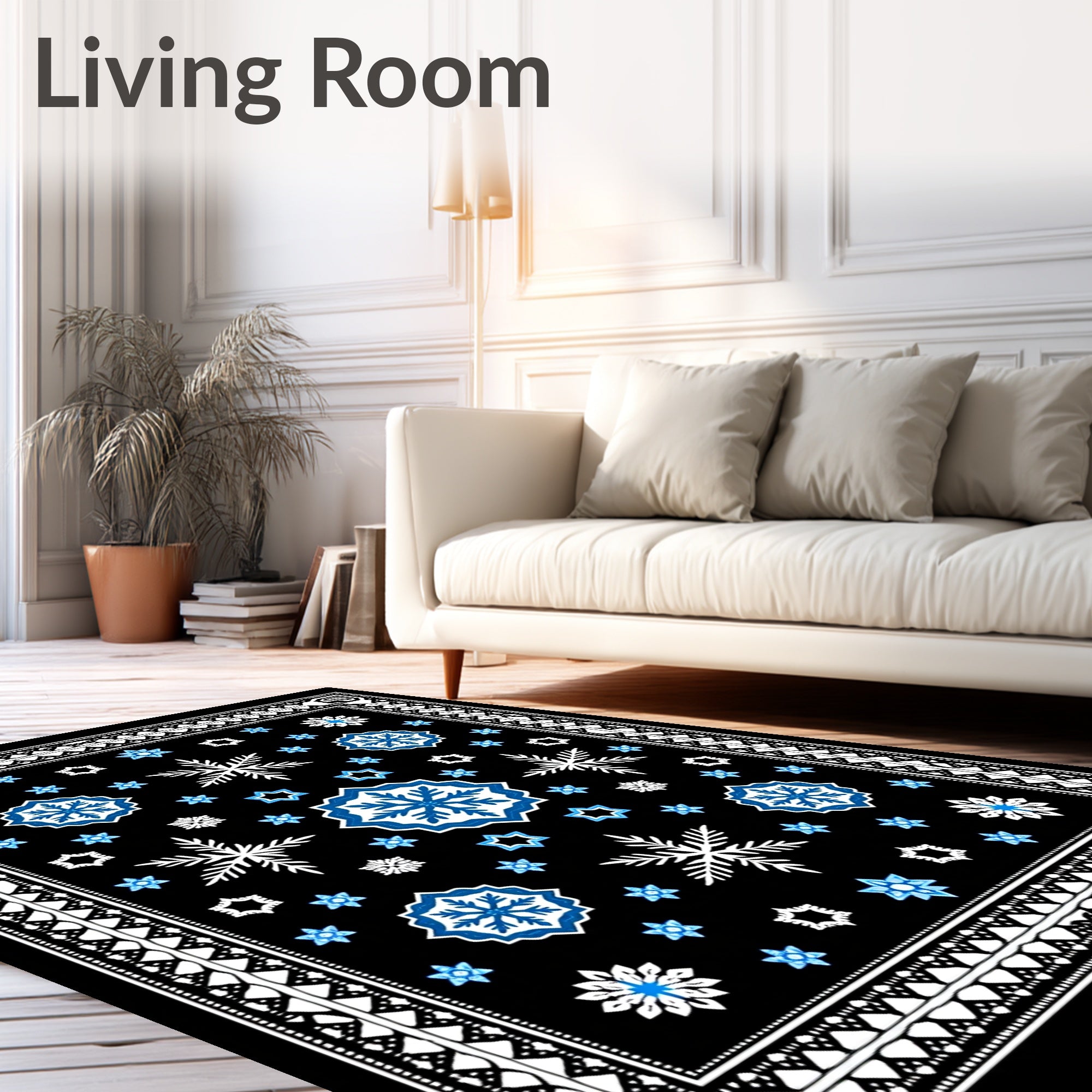 Winter Sky Snowflake Medallion Rug
