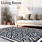 Geometric Maze Motif Graphic Pattern Rug