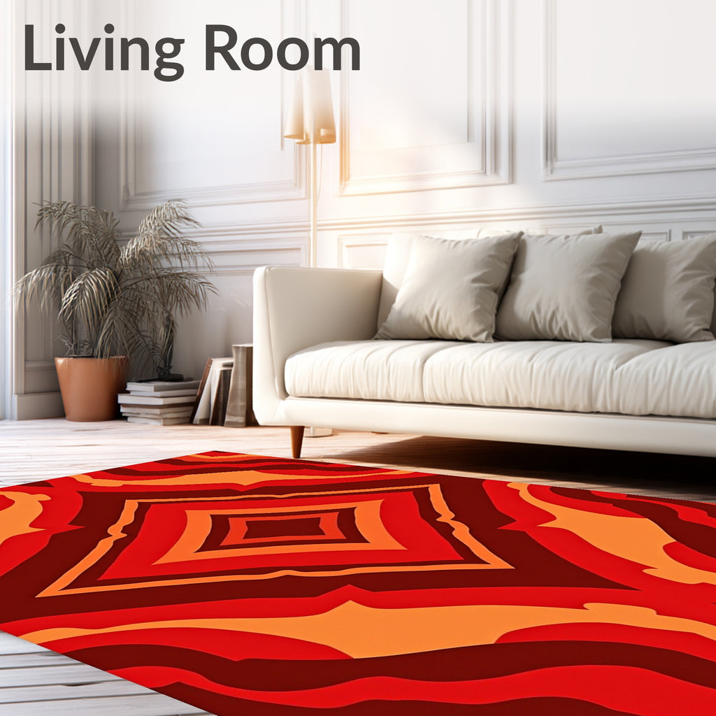 Vibrant Warm Tones Abstract Diamond Rug