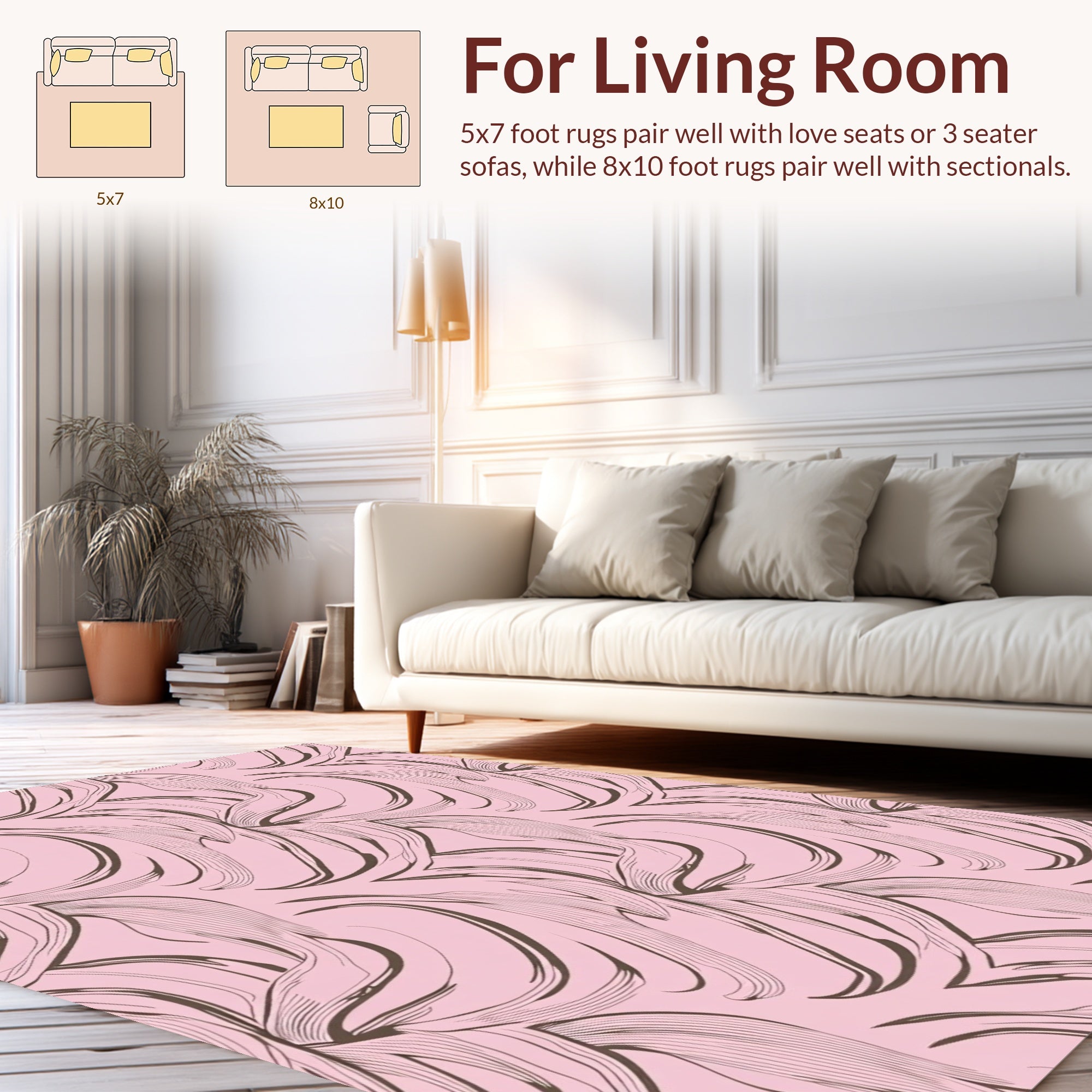Pastel Swirl Print Design Rug