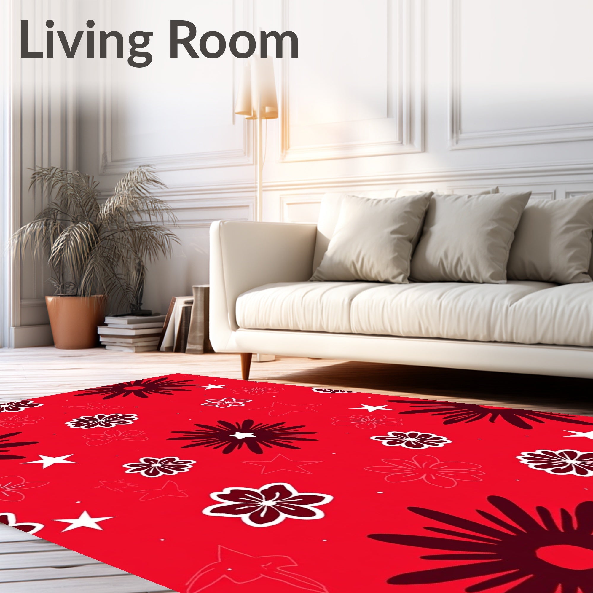 Bold Floral Star Pattern Design Rug