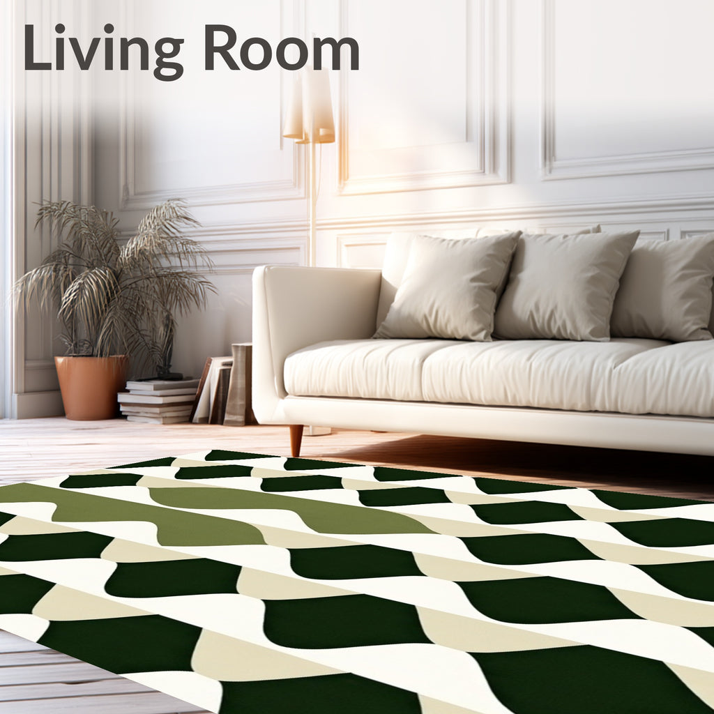 Organic Wave Diamond Pattern Rug