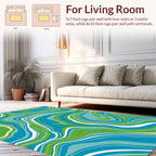 Ocean Wave Swirl Pattern Rug