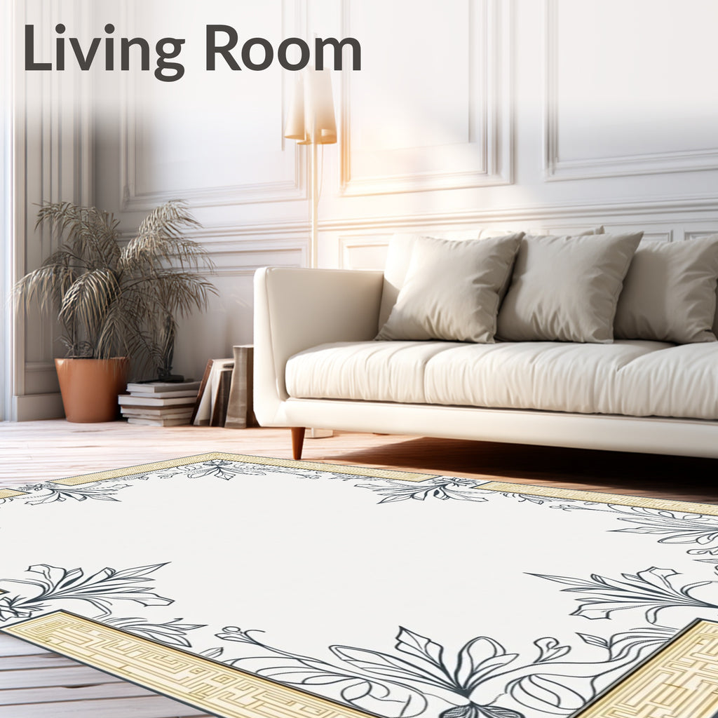 Ornate Filigree Floral Design Rug