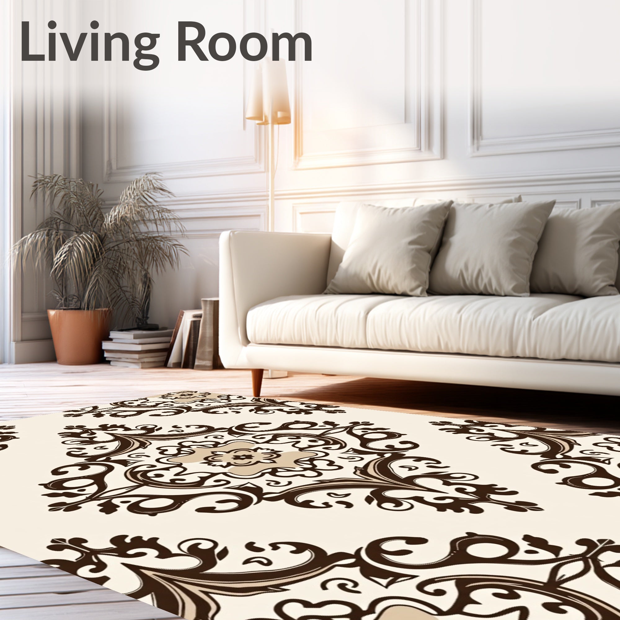 Classic Floral Symmetry Design Rug
