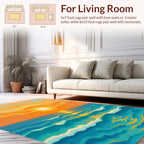 Vibrant Sunset Ocean Wave Art Rug