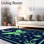 Celestial Butterfly Moon Stars Design Rug