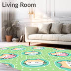 Cute Cat Face Pattern Rug