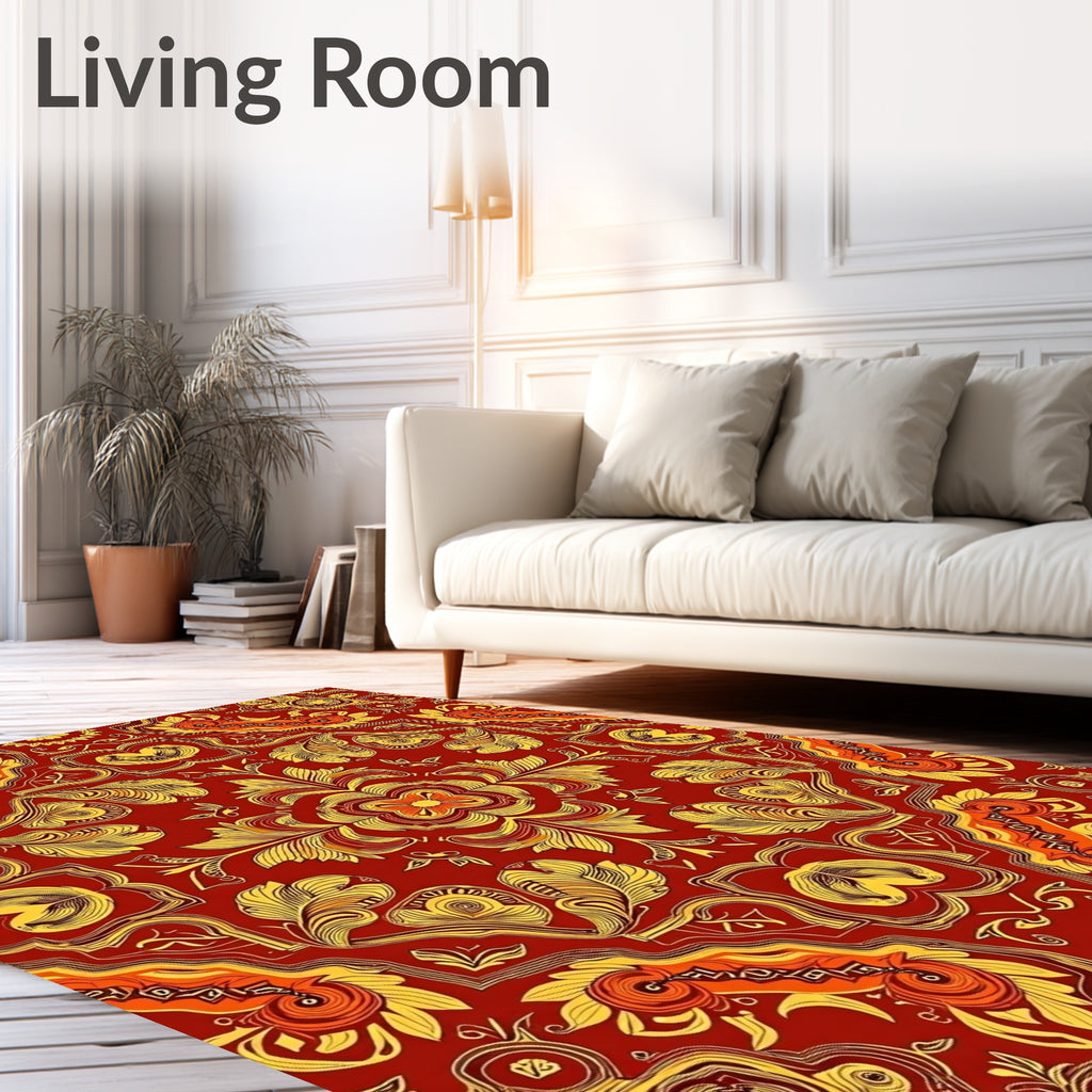 Intricate Floral Medallion Pattern Rug