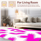 Whimsical Pink Furry Abstract Pattern Rug