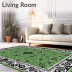Whimsical Butterfly Floral Border Design Rug
