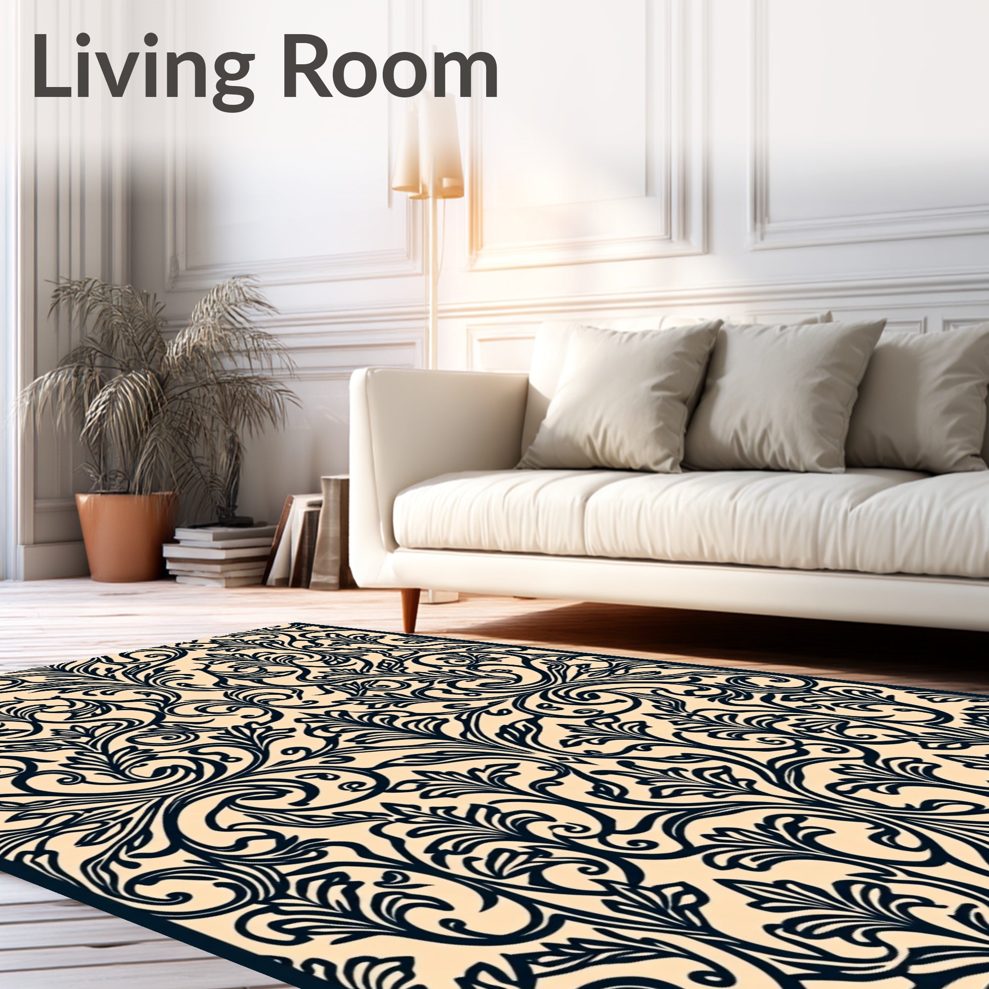 Classic Floral Scrollwork Pattern Rug