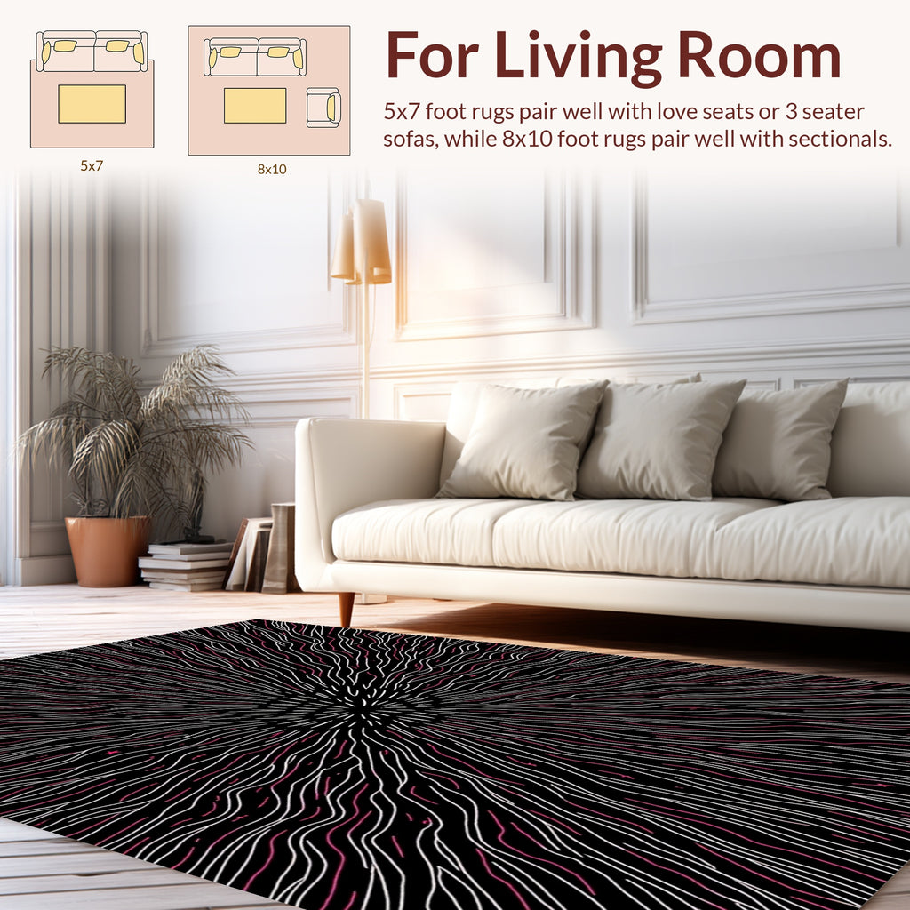 Radiating Lines Boho Pattern Rug