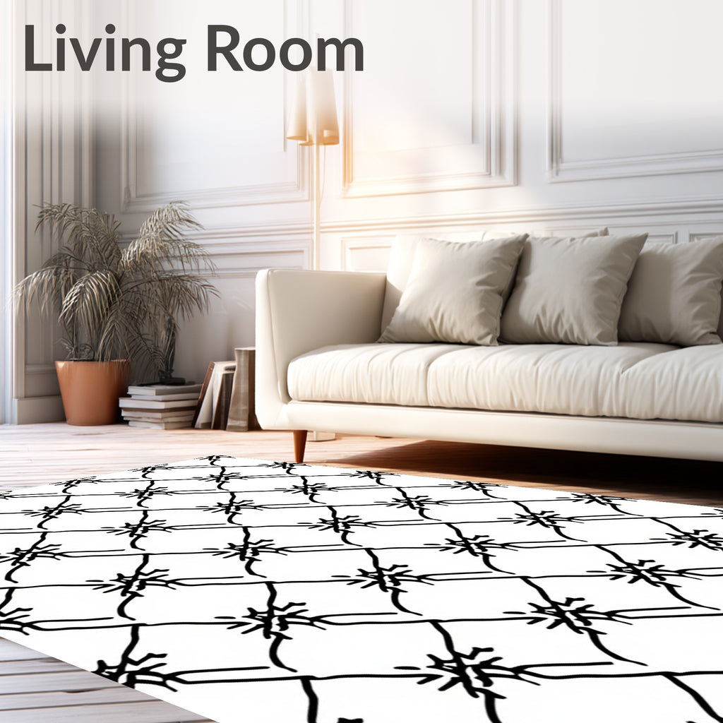 Diamond Chain With Starburst Motif Rug