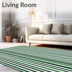 Striped Vertical Forest Green Pattern Rug