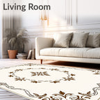 Classic Floral Decorative Scrollwork Design Rug