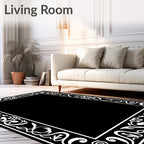 Classic Floral Scrollwork Frame Design Rug