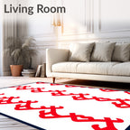 Red Zigzag Vertical Pattern Rug