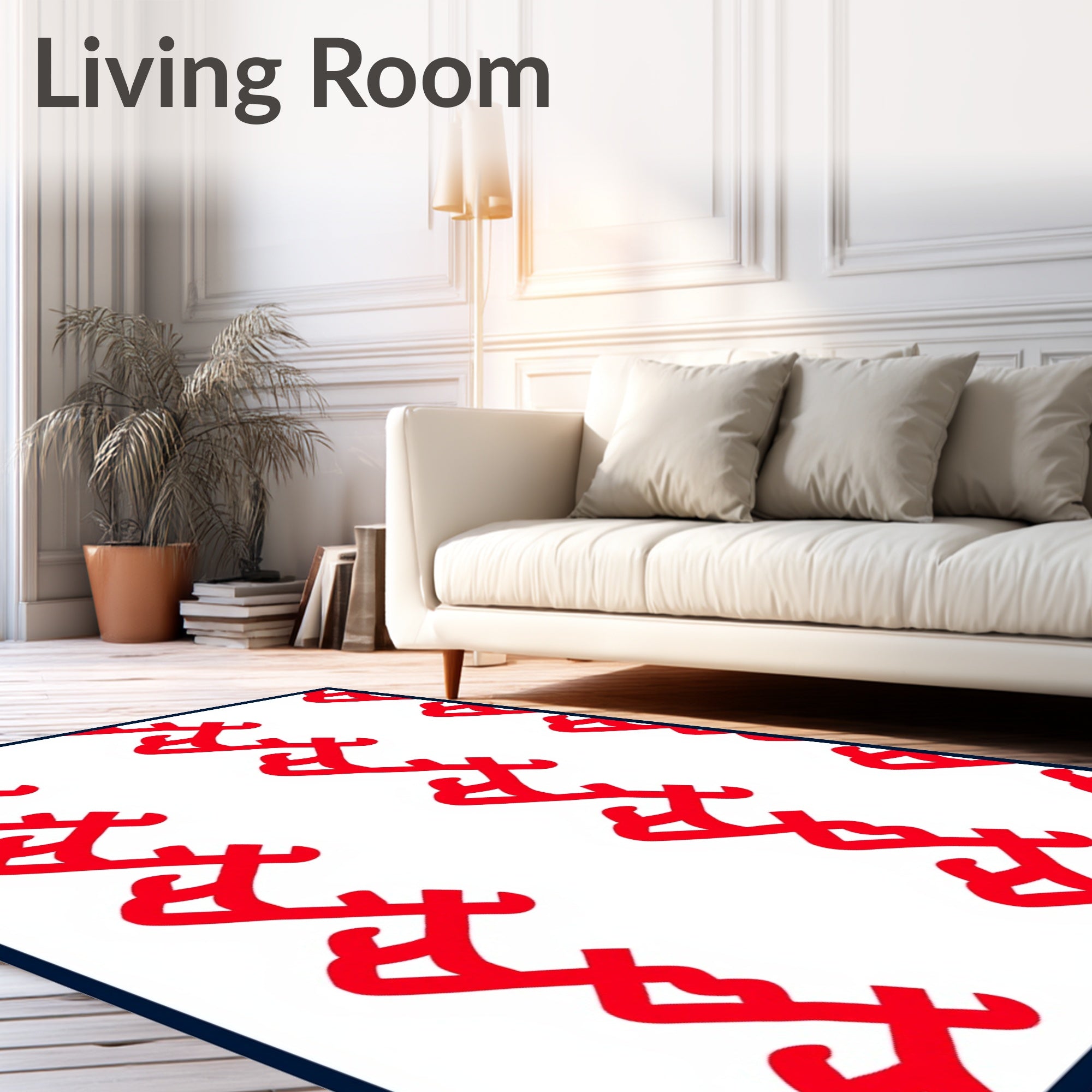 Red Zigzag Vertical Pattern Rug