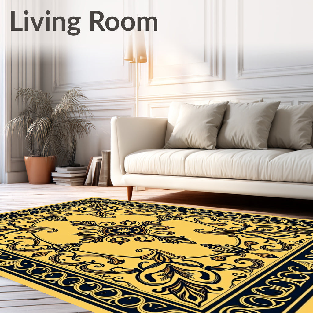 Elegant Floral Medallion Pattern Rug
