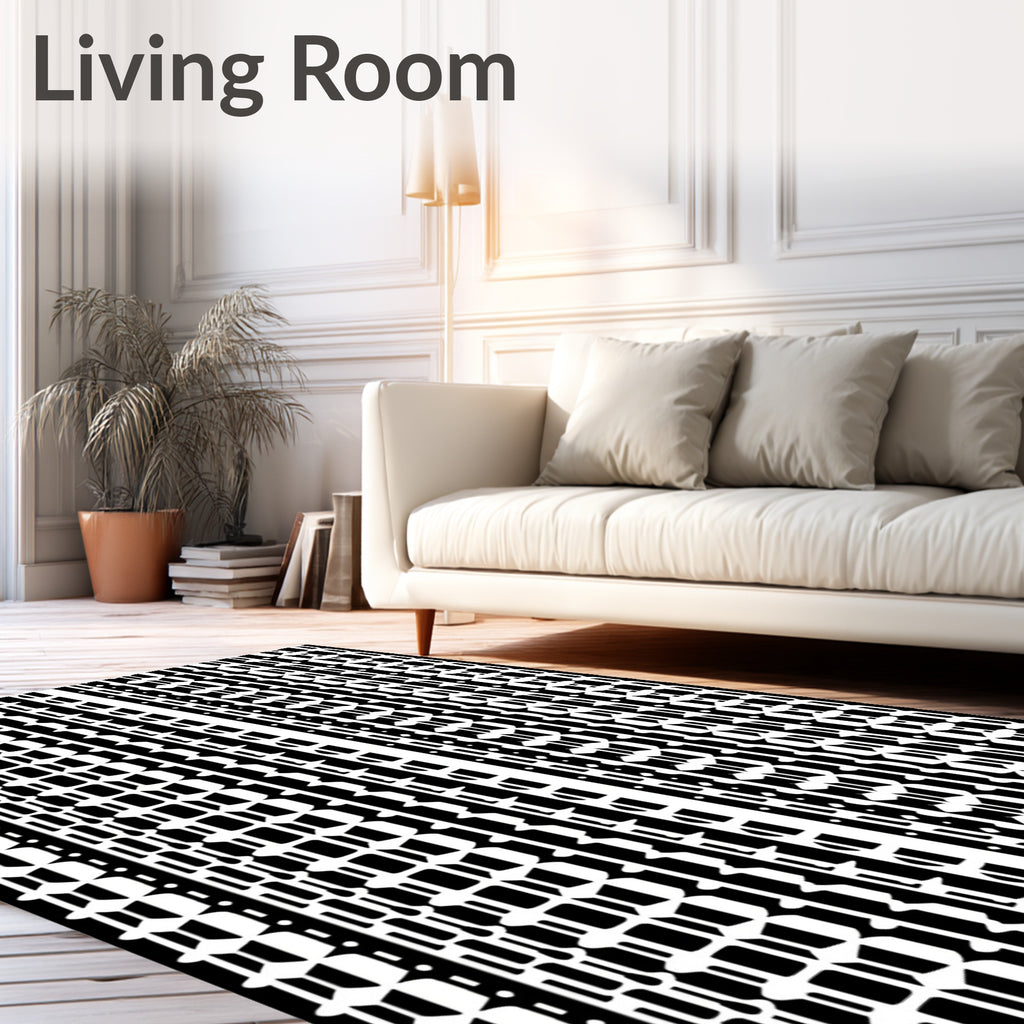Monochromatic Geometric Patterned Design Rug