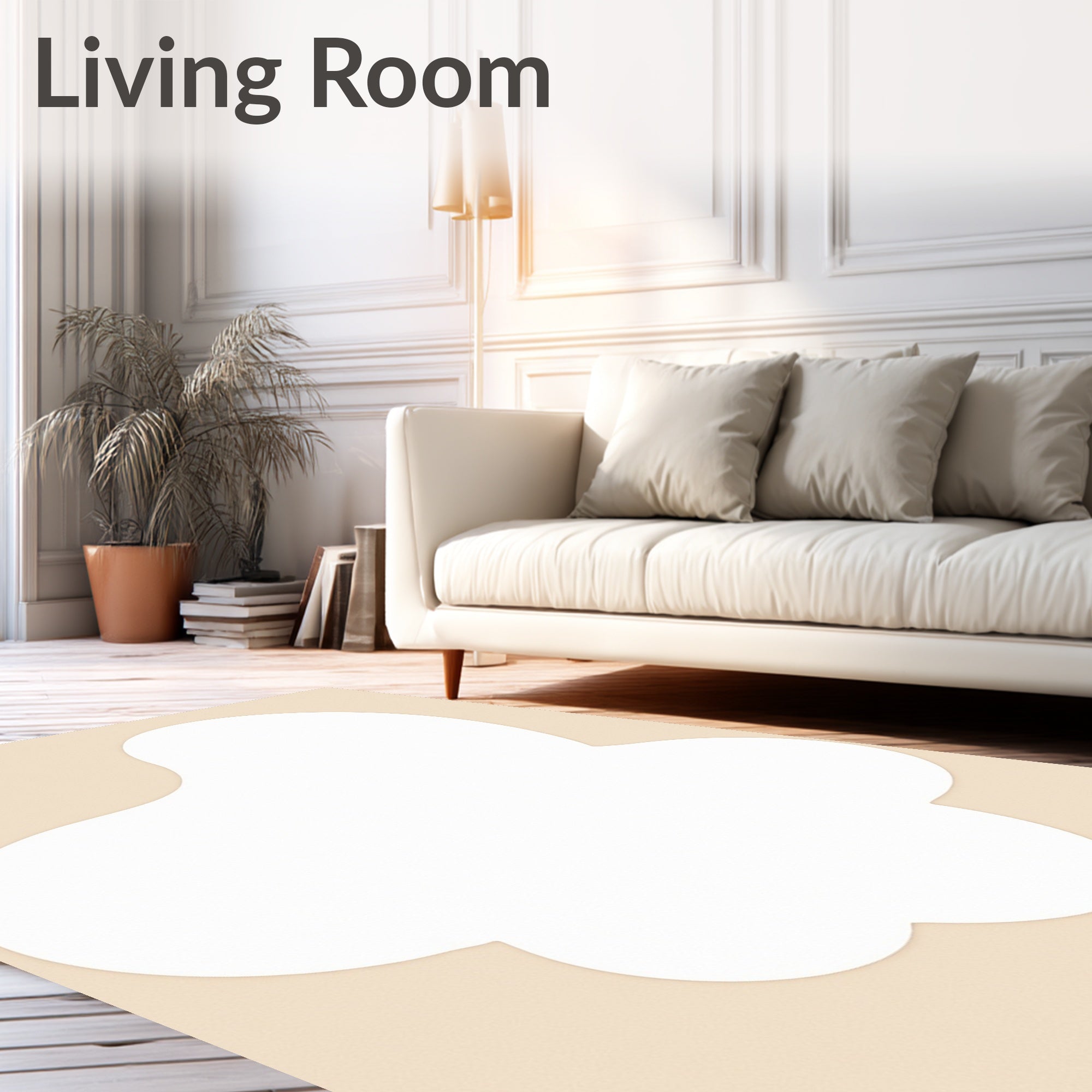 Soft Blob With Beige Inlay Design Rug
