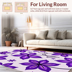 Bold Purple Floral Pattern Rug
