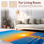 Vibrant Sunset Ocean Horizon Rug