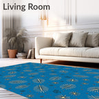 Light Yellow Leafy Nature Pattern Rug