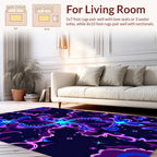 Vibrant Abstract Floral Swirls Design Rug