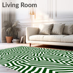 Green Maze Pattern Rug