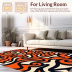 Bold Orange Swirl Pattern Design Rug