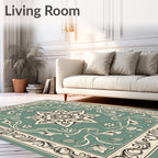Ornate Floral Star Patterned Vintage Rug