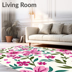 Pink Floral Pattern Rug