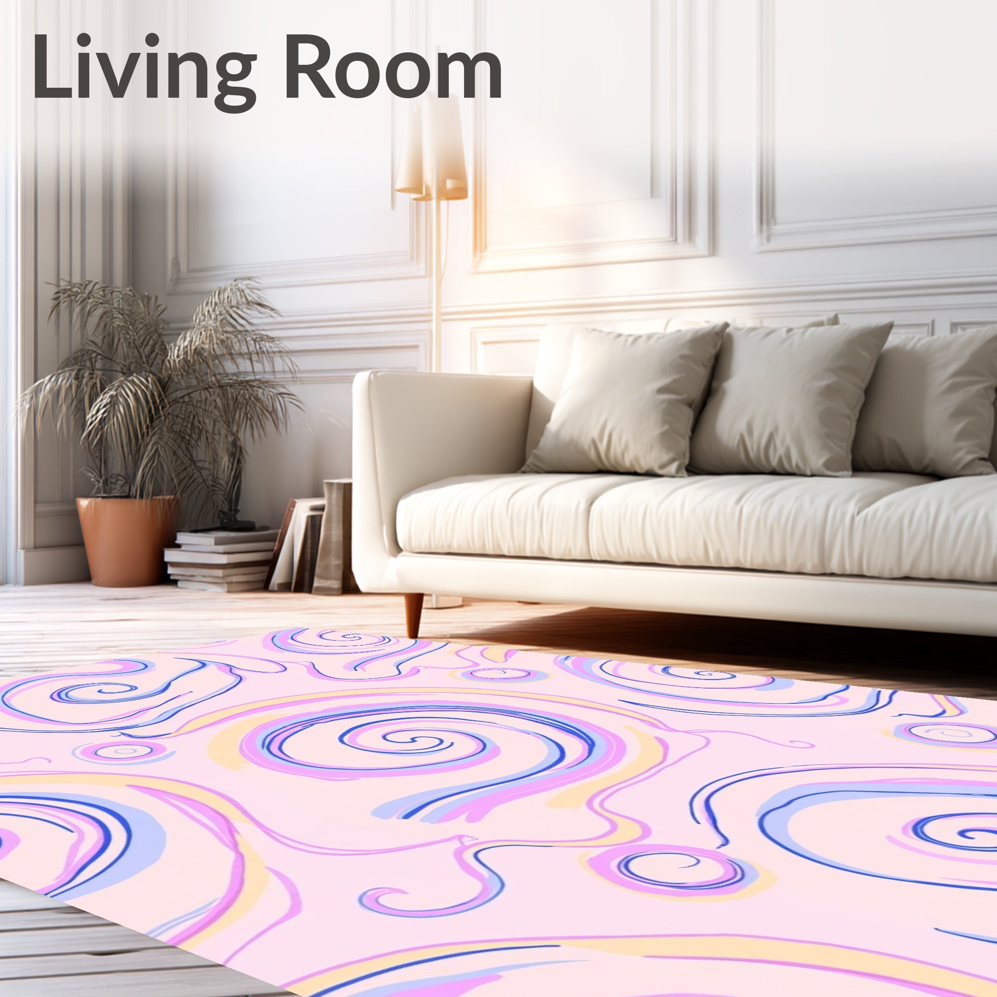 Abstract Swirls In Soft Pastel Hues Rug