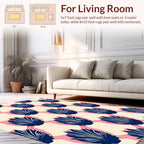 Navy Shell Pattern on Cream Background Rug