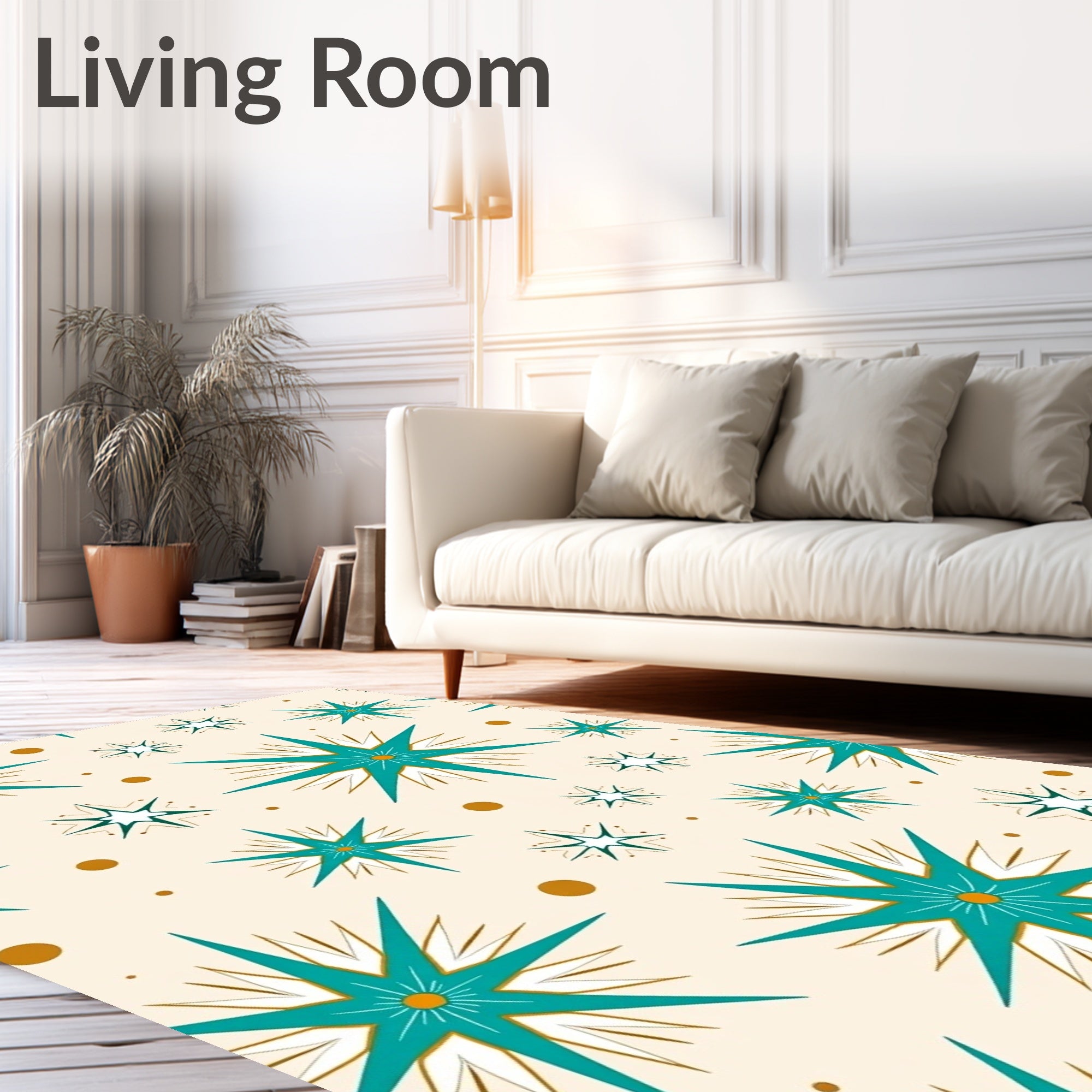 Mid Century Starburst Pattern Rug