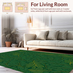 Emerald Leaf Pattern Lines Rug