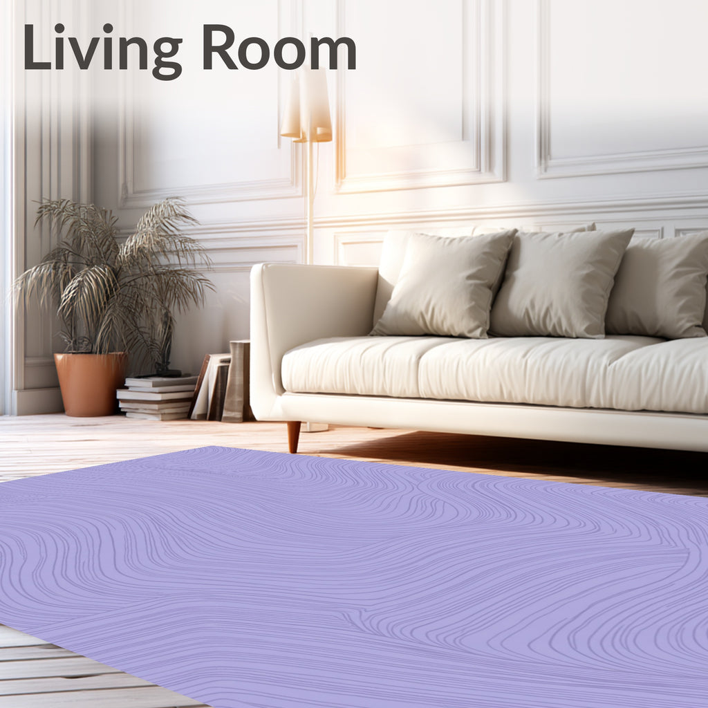 Pastel Wavy Line Art Design Rug