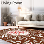 Vine And Floral Medallion Pattern Rug