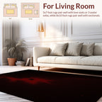 Deep Red Cosmic Splash Design Rug