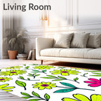 Bright Floral Pattern Rug